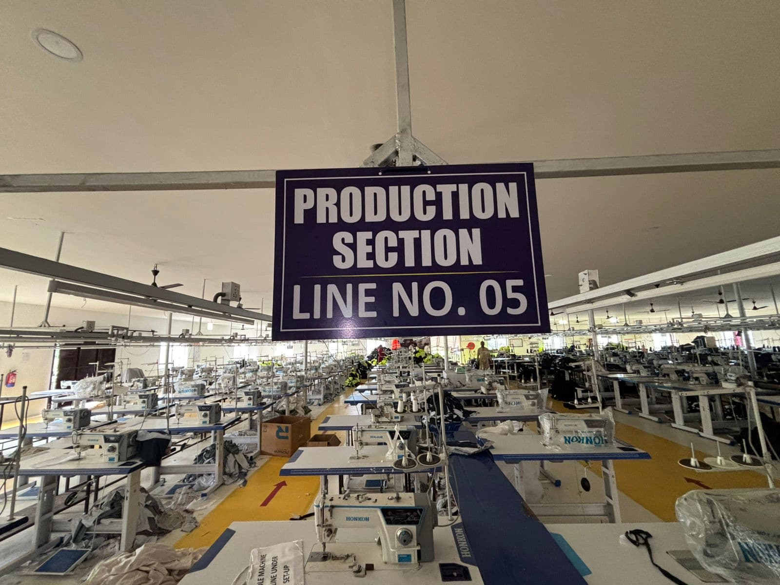 Production Section Line No. 05 — sewing floor overview